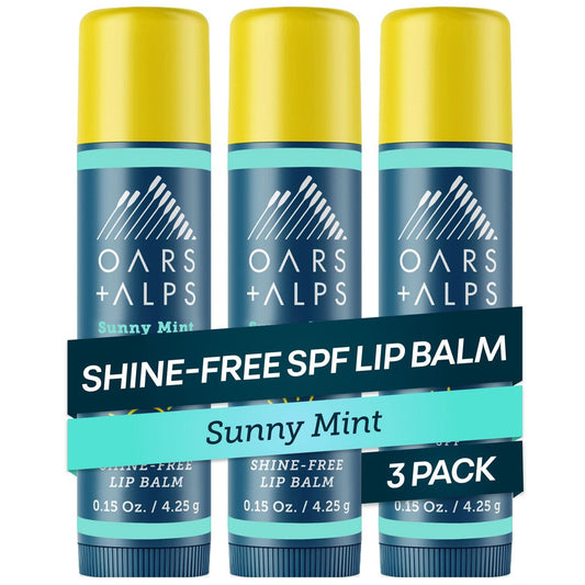 Oars + Alps Lip Sunscreen SPF 18 Lip Balm, Moisturizing & Hydrating, Sunny Mint Scent, 3-Pack Avelisse
