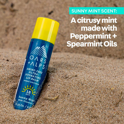 Oars + Alps Lip Sunscreen SPF 18 Lip Balm, Moisturizing & Hydrating, Sunny Mint Scent, 3-Pack Avelisse
