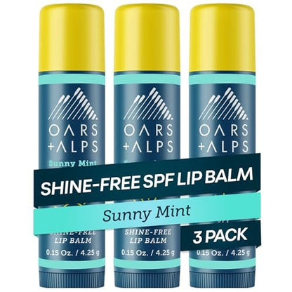 Oars + Alps Lip Sunscreen SPF 18 Lip Balm, Moisturizing & Hydrating, Sunny Mint Scent, 3-Pack Avelisse