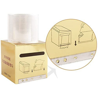 Clear Disposable Eyebrow Tattoo Plastic Wrap - 2 Pack Microblading Saran Barrier Film for Permanent Makeup, Lips, and Tattoo Aftercare