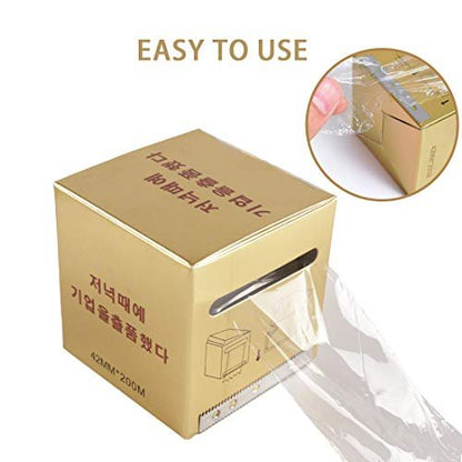 Clear Disposable Eyebrow Tattoo Plastic Wrap - 2 Pack Microblading Saran Barrier Film for Permanent Makeup, Lips, and Tattoo Aftercare