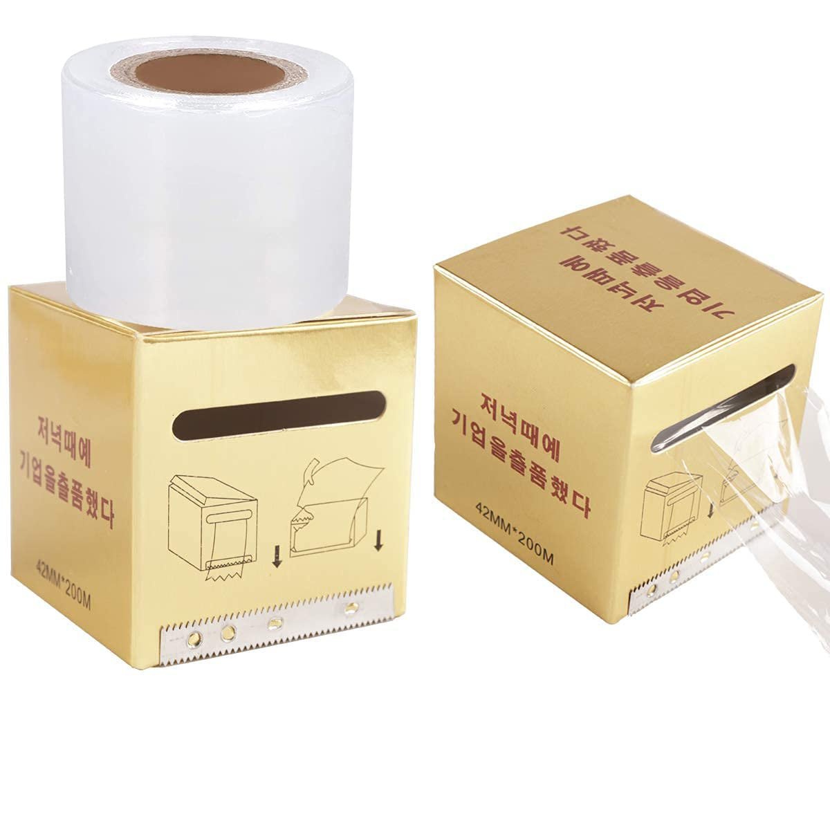 Clear Disposable Eyebrow Tattoo Plastic Wrap - 2 Pack Microblading Saran Barrier Film for Permanent Makeup, Lips, and Tattoo Aftercare - görsel 1