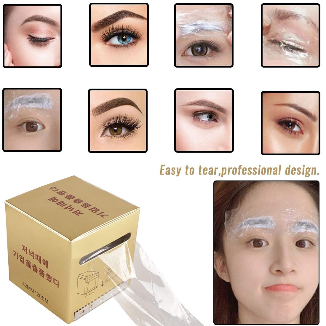 Clear Disposable Eyebrow Tattoo Plastic Wrap - 2 Pack Microblading Saran Barrier Film for Permanent Makeup, Lips, and Tattoo Aftercare - görsel 9