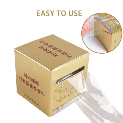 Clear Disposable Eyebrow Tattoo Plastic Wrap - 2 Pack Microblading Saran Barrier Film for Permanent Makeup, Lips, and Tattoo Aftercare