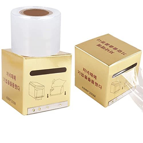 Clear Disposable Eyebrow Tattoo Plastic Wrap - 2 Pack Microblading Saran Barrier Film for Permanent Makeup, Lips, and Tattoo Aftercare - görsel 2