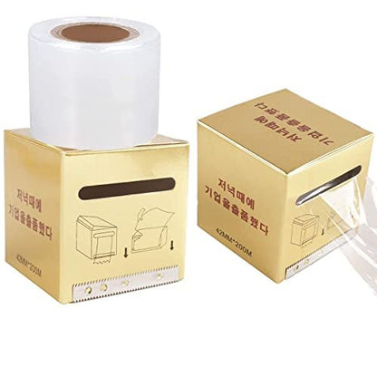 Clear Disposable Eyebrow Tattoo Plastic Wrap - 2 Pack Microblading Saran Barrier Film for Permanent Makeup, Lips, and Tattoo Aftercare