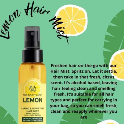 The Body Shop Lemon Caring & Purifying Hair Mist 3.3 fl oz Avelisse