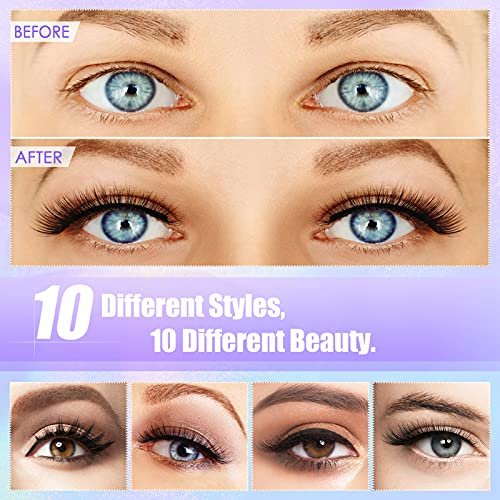 DEJAVIA Magnetic Lashes 10 Pairs - Natural Looking Reusable Wispy Eyelashes with Applicator & Tweezers, No Glue Needed - görsel 6