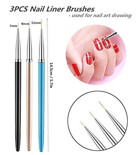 FULINJOY 5-Piece Dotting Pens with 3 Nail Painting Brushes – Nail Art Design Tools Set - görsel 5