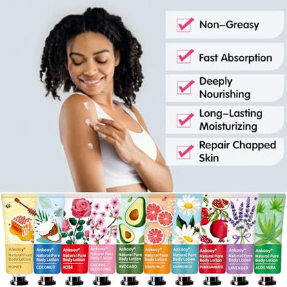 36 Pack Body Lotion for Women Dry Skin - Natural Travel Size Lotion with Shea Butter, Easter Basket Stuffers, Mothers Day Gifts for Mom, Teacher Appreciation Gifts, Nurse Week Gifts for Women, Coworkers Avelisse