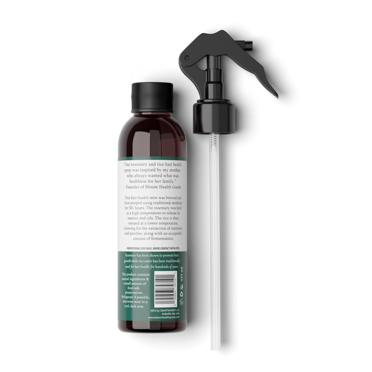 Rosemary & Fermented Rice Water Hair Growth Spray – Whole Plant Natural Ingredients for Strong, Healthy Hair (6 oz) - görsel 4