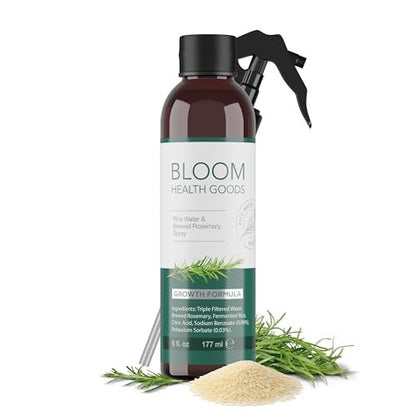 Rosemary & Fermented Rice Water Hair Growth Spray – Whole Plant Natural Ingredients for Strong, Healthy Hair (6 oz)
