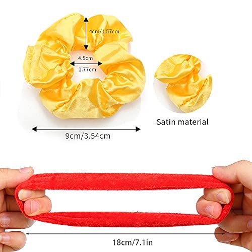 60 Pcs Soft Velvet and Satin Scrunchies for Girls and Women - Silk Elastic Hair Ties and Accessories With Gift Bag - görsel 4