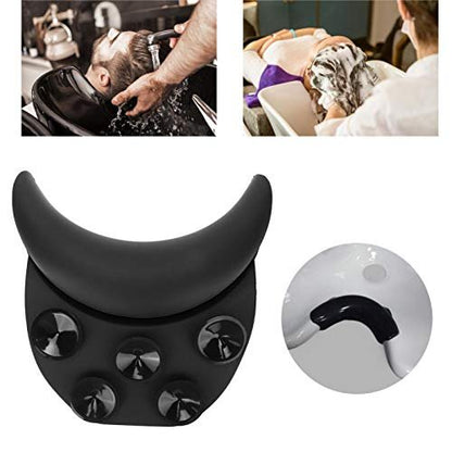 Curved Silicone Shampoo Bowl Neck Rest with Suction Cup - Ergonomic Hair Washing Pillow for Salon Sinks & Bathtubs