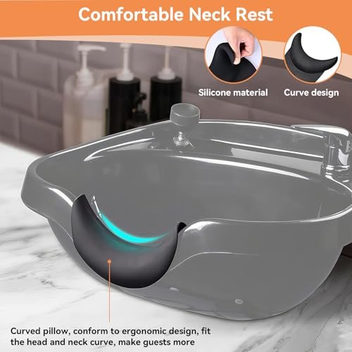 Curved Silicone Shampoo Bowl Neck Rest with Suction Cup - Ergonomic Hair Washing Pillow for Salon Sinks & Bathtubs - görsel 6