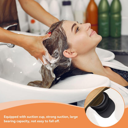 Curved Silicone Shampoo Bowl Neck Rest with Suction Cup - Ergonomic Hair Washing Pillow for Salon Sinks & Bathtubs