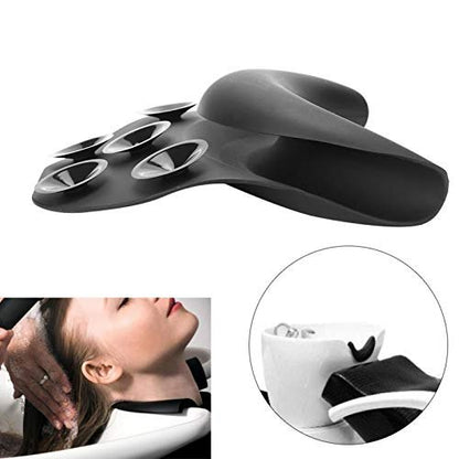 Curved Silicone Shampoo Bowl Neck Rest with Suction Cup - Ergonomic Hair Washing Pillow for Salon Sinks & Bathtubs