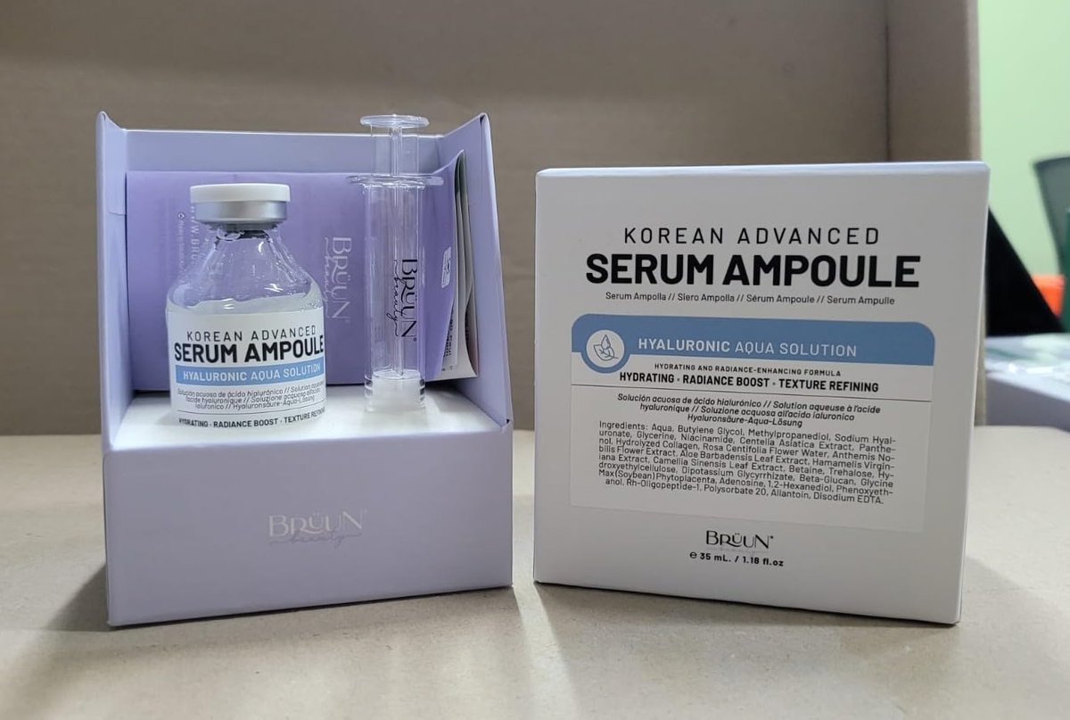 BRÜUN HY - Control Hyaluronic Aqua Solution Ampoule - Korean Face Serum Booster, 1.18 fl.oz Avelisse