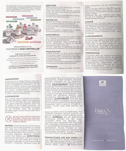BRÜUN SC - Control Botanical Stem Cell Ampoule - Korean Serum Booster for Face and Body Skin Care, 1.18 fl.oz Avelisse