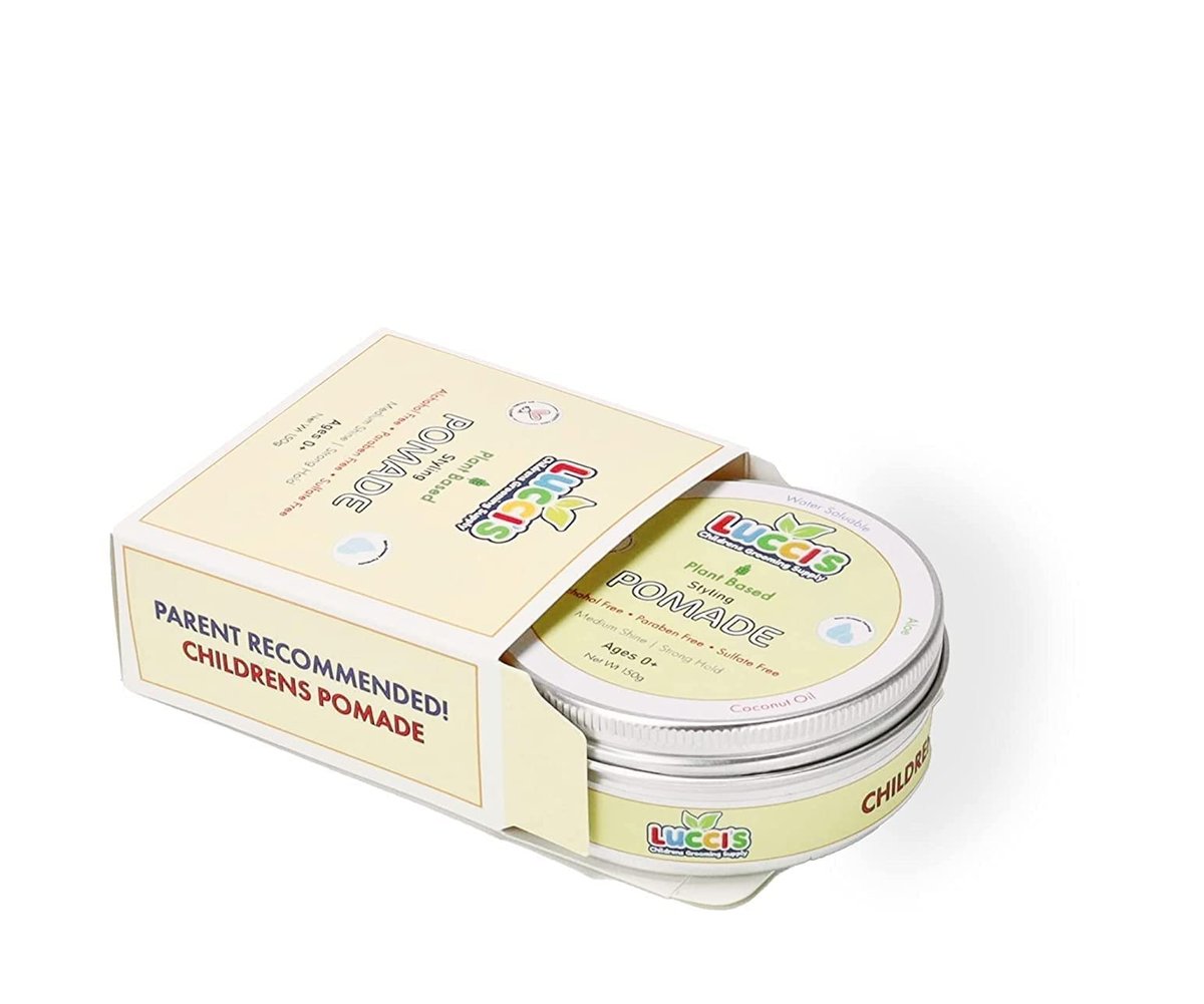 LUCCI'S CHILDRENS GROOMING SUPPLY Baby Hair Gel – 5oz Plant-Based Styling Hair Pomade for Infants – No Parabens or Sulphates – Medium Shine and Strong Hold Hair Paste for Kids Avelisse