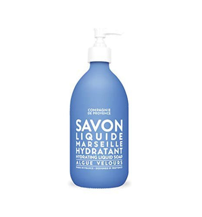 La Compagnie de Provence Savon de Marseille Extra Pure Liquid Soap - Velvet Seaweed - 16.7 Fl Oz Glass Pump Bottle