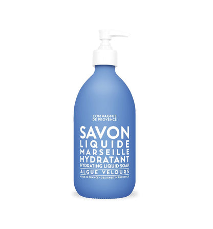 La Compagnie de Provence Savon de Marseille Extra Pure Liquid Soap - Velvet Seaweed - 16.7 Fl Oz Glass Pump Bottle