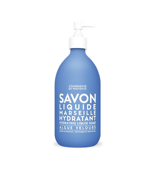La Compagnie de Provence Savon de Marseille Extra Pure Liquid Soap - Velvet Seaweed - 16.7 Fl Oz Glass Pump Bottle