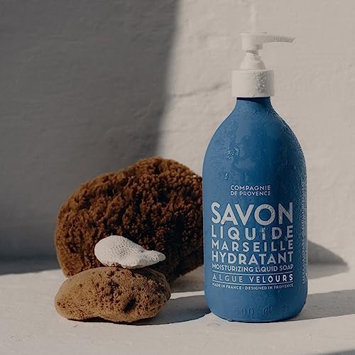 La Compagnie de Provence Savon de Marseille Extra Pure Liquid Soap - Velvet Seaweed - 16.7 Fl Oz Glass Pump Bottle - görsel 8