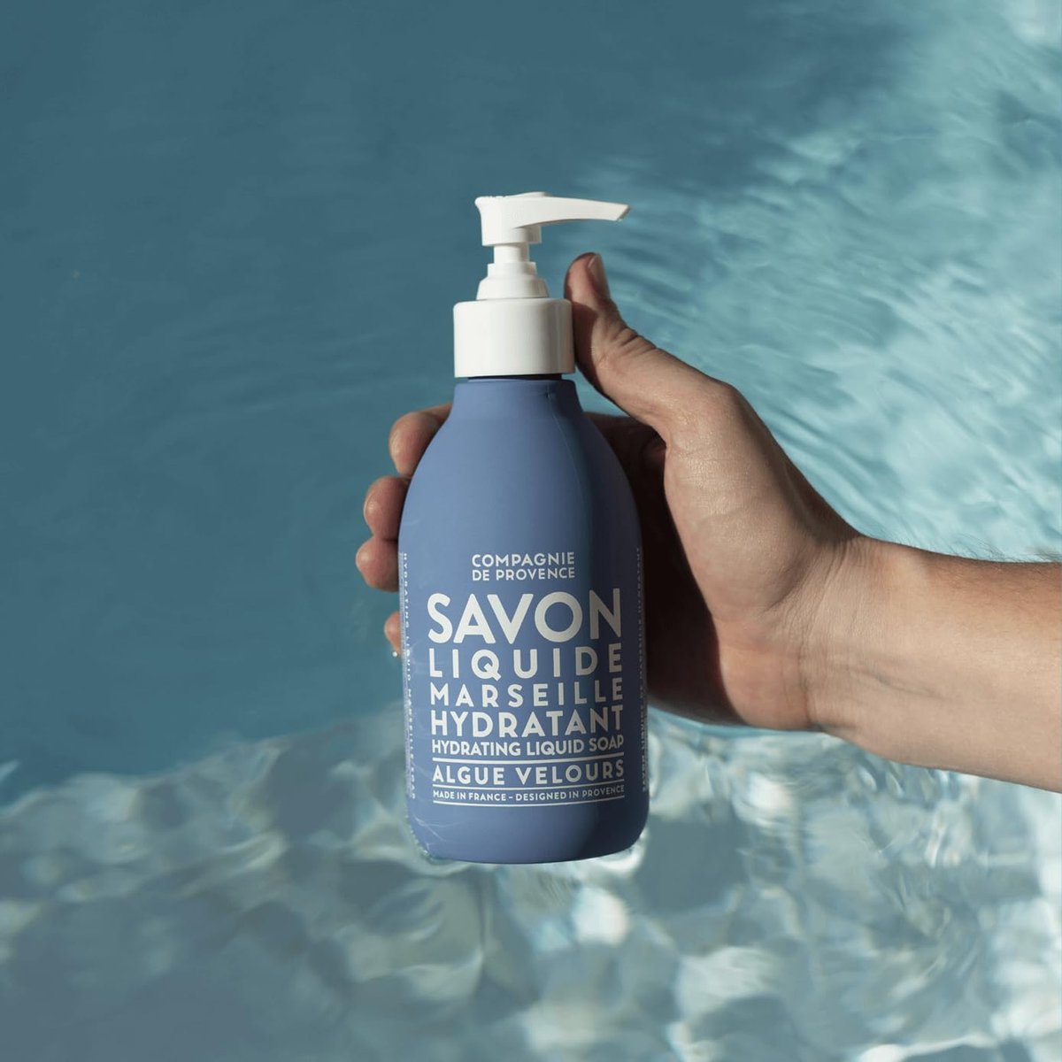 La Compagnie de Provence Savon de Marseille Extra Pure Liquid Soap - Velvet Seaweed - 16.7 Fl Oz Glass Pump Bottle - görsel 5