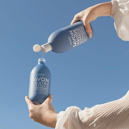 La Compagnie de Provence Savon de Marseille Extra Pure Liquid Soap - Velvet Seaweed - 16.7 Fl Oz Glass Pump Bottle