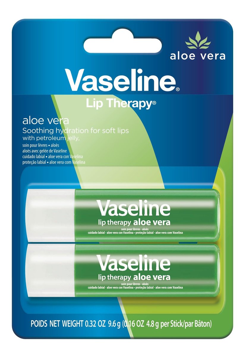 Vaseline Lip Therapy Aloe Care Twin Pack – Soothing Lip Balm for Dry, Chapped Lips - görsel 1
