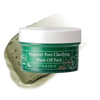 AXIS-Y Mugwort Pore Clarifying Wash Off Pack - Vegan Clay Mask for Clogged Pores, Whiteheads & Blackheads - Korean Skin Care (3.38 fl. oz.) Avelisse