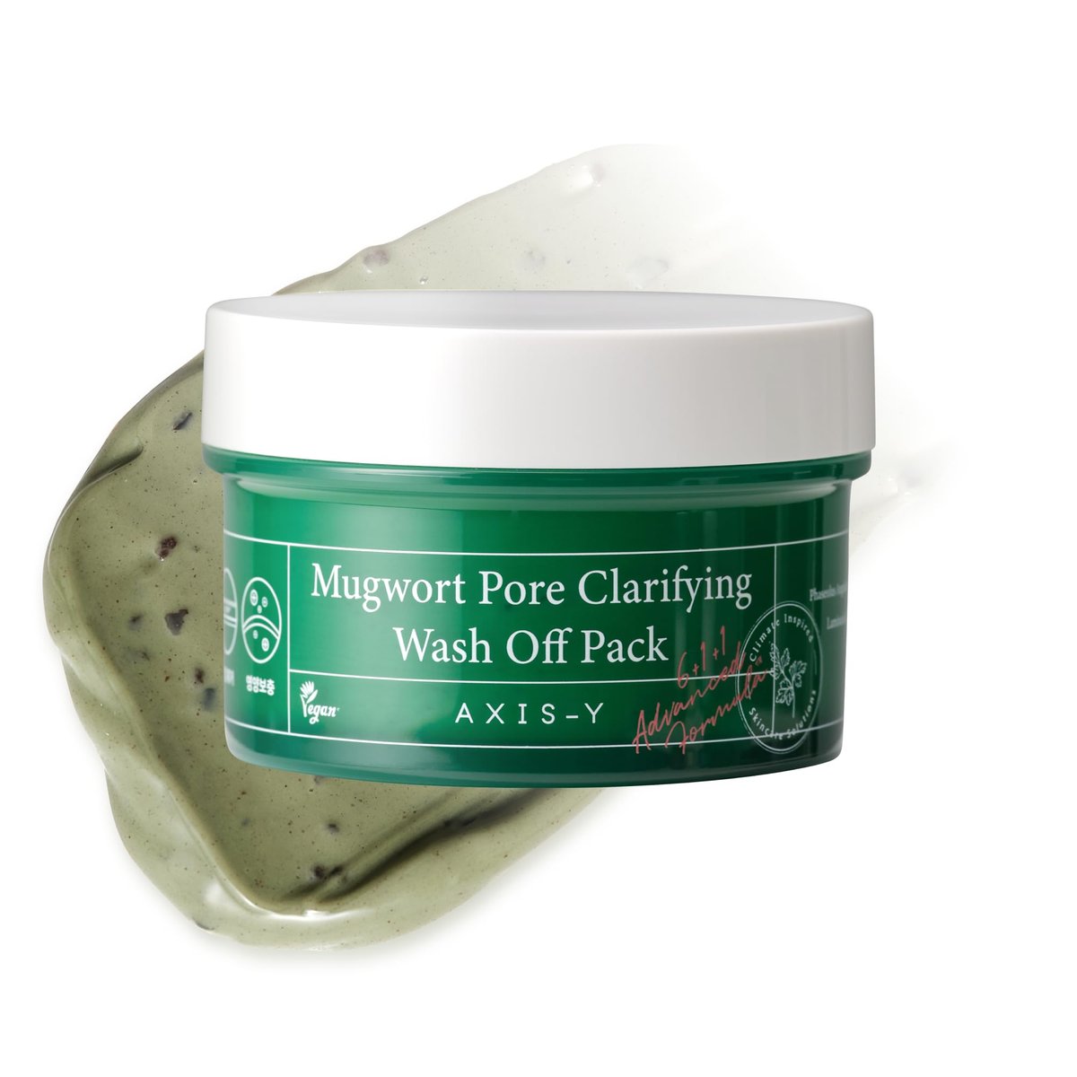 AXIS-Y Mugwort Pore Clarifying Wash Off Pack - Vegan Clay Mask for Clogged Pores, Whiteheads & Blackheads - Korean Skin Care (3.38 fl. oz.) Avelisse