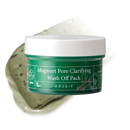 AXIS-Y Mugwort Pore Clarifying Wash Off Pack - Vegan Clay Mask for Clogged Pores, Whiteheads & Blackheads - Korean Skin Care (3.38 fl. oz.) Avelisse
