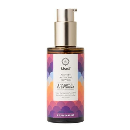 KHADI SHATAVARI EVERYOUNG Ayurvedic Elixir Skin & Soul Oil - Age Defying, Tightens & Revitalizes - 100% Plant-Based, Natural & Vegan - 3.38 fl oz