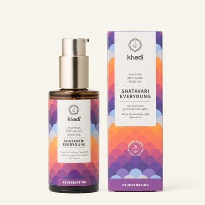 KHADI SHATAVARI EVERYOUNG Ayurvedic Elixir Skin & Soul Oil - Age Defying, Tightens & Revitalizes - 100% Plant-Based, Natural & Vegan - 3.38 fl oz