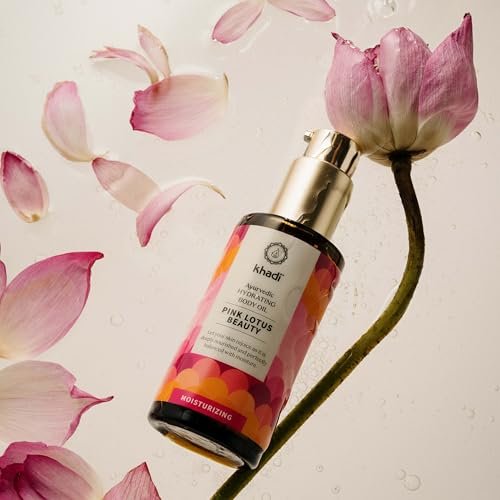 Khadi PINK LOTUS BEAUTY Ayurvedic Hydrating Body Oil – Balancing & Moisturizing Sensual Oil – 100% Plant-Based & Natural – 3.38 fl oz - görsel 5