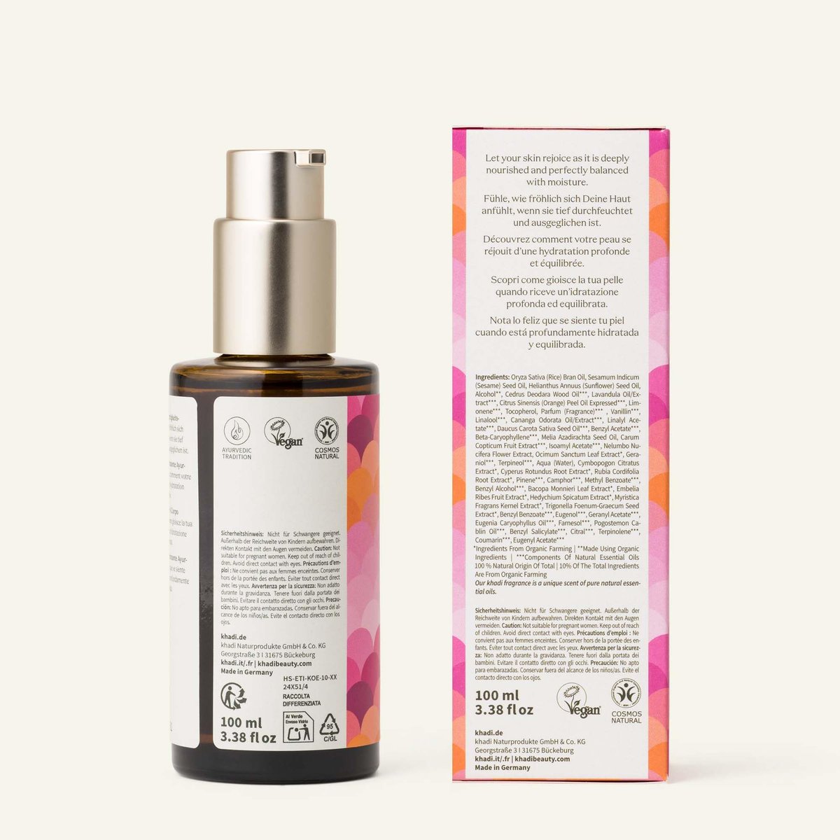 Khadi PINK LOTUS BEAUTY Ayurvedic Hydrating Body Oil – Balancing & Moisturizing Sensual Oil – 100% Plant-Based & Natural – 3.38 fl oz - görsel 8