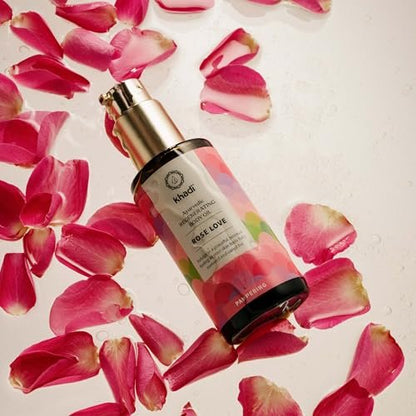 KHADI ROSE LOVE Ayurvedic Regenerating Body Oil - Luxurious Plant-Based Natural Beauty Oil, 3.38 fl oz