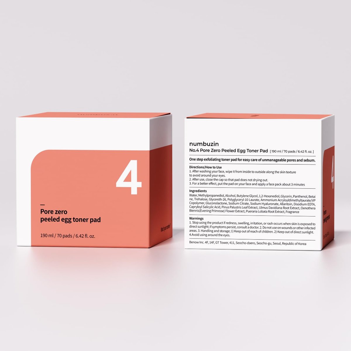 numbuzin No.4 Pore Zero Peeled Egg Toner Pads - Gentle Exfoliating PHA/LHA Toner Pads for Pore Care & Skin Prep, Korean Skincare, 70 Pads Avelisse