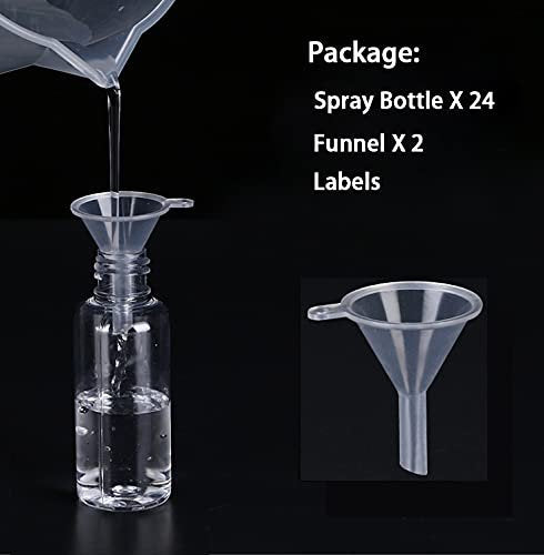 24-Pack Clear Empty Fine Mist Plastic Spray Bottles - 2 oz (50 ml) Mini Travel Size Refillable Liquid Containers - görsel 3