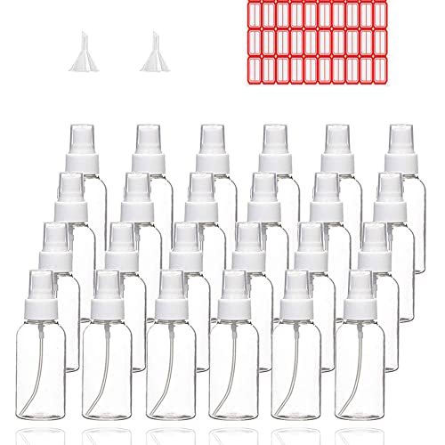 24-Pack Clear Empty Fine Mist Plastic Spray Bottles - 2 oz (50 ml) Mini Travel Size Refillable Liquid Containers - görsel 2