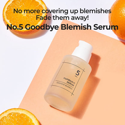 numbuzin No.5 Goodbye Blemish Serum – Lightweight Gel for Acne Scars with Vitamin C & Niacinamide | Korean Skincare 1.69 fl oz Avelisse