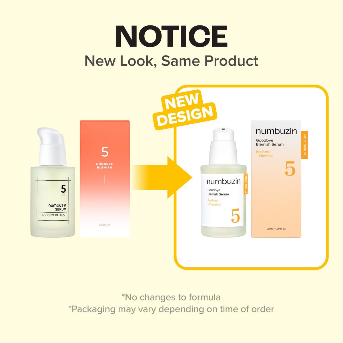 numbuzin No.5 Goodbye Blemish Serum – Lightweight Gel for Acne Scars with Vitamin C & Niacinamide | Korean Skincare 1.69 fl oz Avelisse