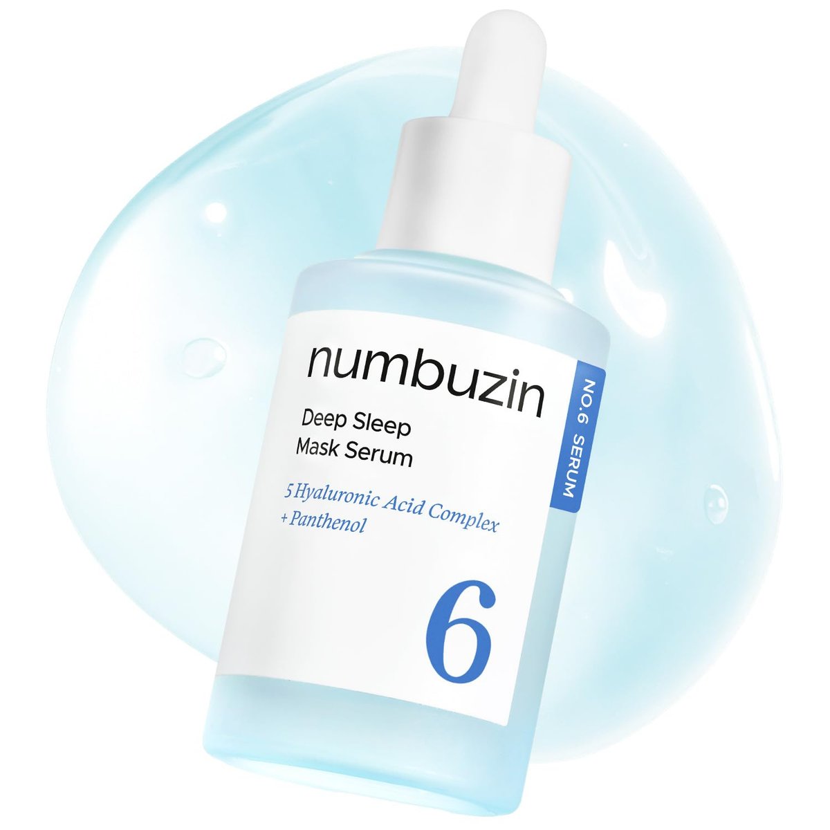 numbuzin No.6 Deep Sleep Mask Serum – Iceland Glacier Water Hydrating Serum with Hyaluronic Acid & Niacinamide for Dry Skin, 1.69 fl oz - görsel 1
