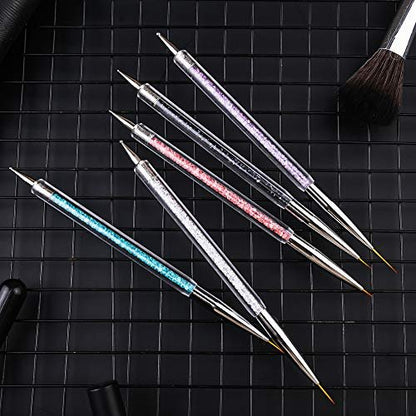 Mcduyant 8-Piece Nail Art Brush Set: Resin Palette Gel Design Tools for Professional & DIY Manicures