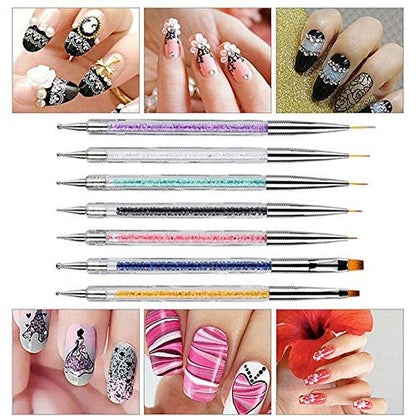 Mcduyant 8-Piece Nail Art Brush Set: Resin Palette Gel Design Tools for Professional & DIY Manicures