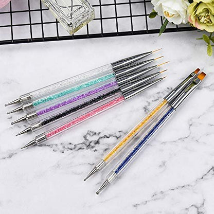 Mcduyant 8-Piece Nail Art Brush Set: Resin Palette Gel Design Tools for Professional & DIY Manicures