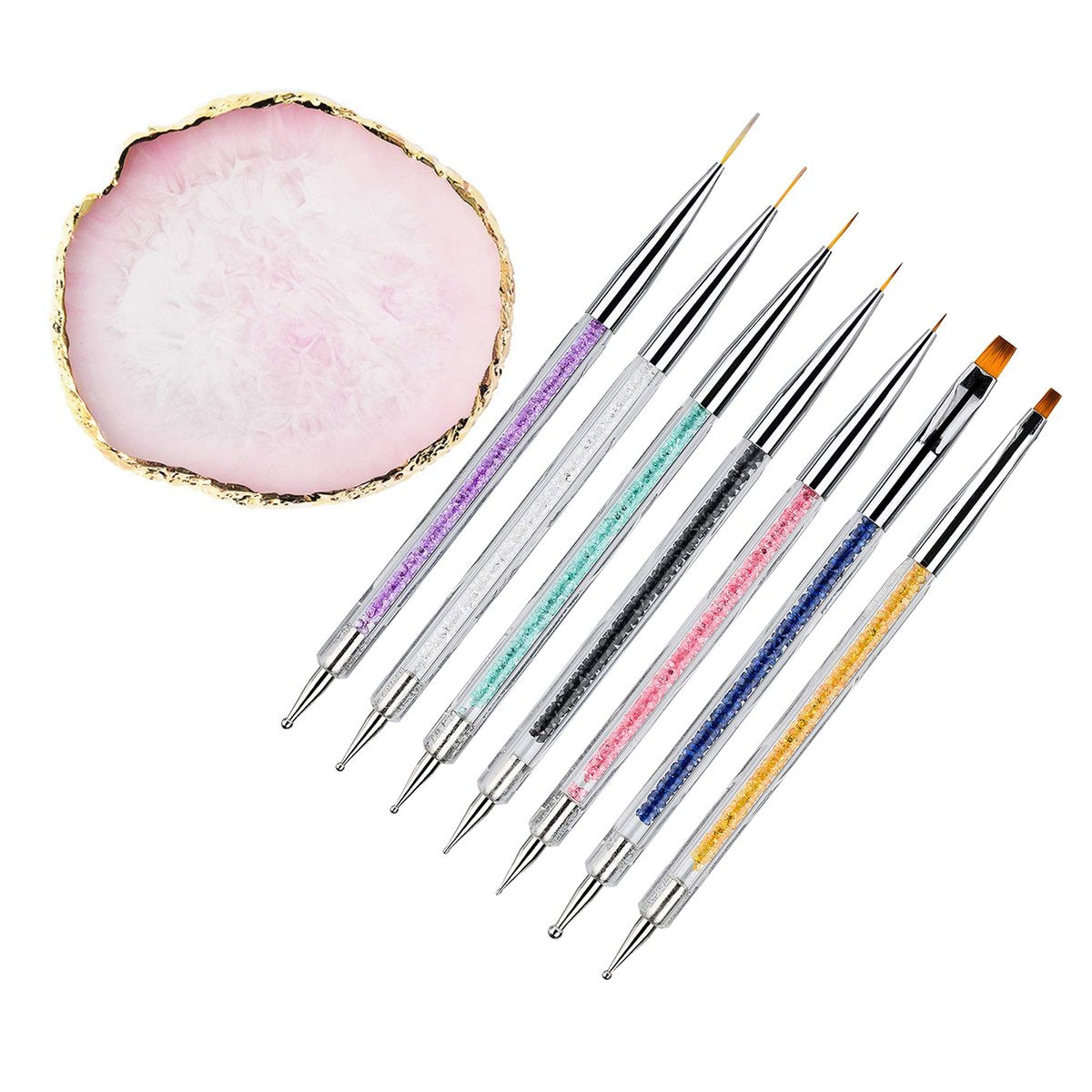 Mcduyant 8-Piece Nail Art Brush Set: Resin Palette Gel Design Tools for Professional & DIY Manicures - görsel 1