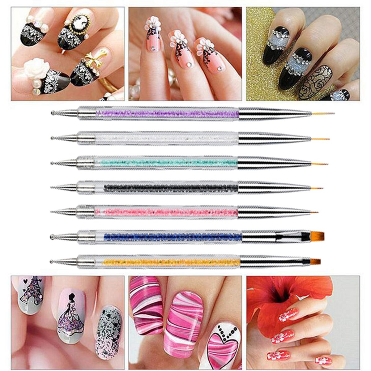 Mcduyant 8-Piece Nail Art Brush Set: Resin Palette Gel Design Tools for Professional & DIY Manicures - görsel 13